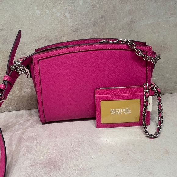 Michael Kors Chantal Crossbody & Matching Wallet Cerise Pink - Picture 5 of 8
